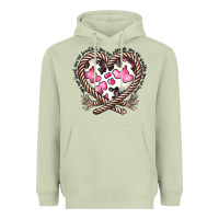 Matcha western cowhide heart Heavyweight Hoodie - CowhideDigitalArt