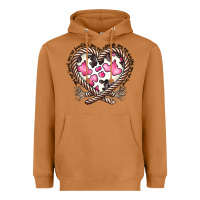 Meerkat western cowhide heart Heavyweight Hoodie - CowhideDigitalArt