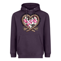Plum western cowhide heart Heavyweight Hoodie - CowhideDigitalArt