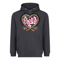 Smoke western cowhide heart Heavyweight Hoodie - CowhideDigitalArt