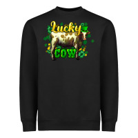 Black St. Patrick's Day Cow Heavyweight Sweatshirt - HowdyJamesFarm