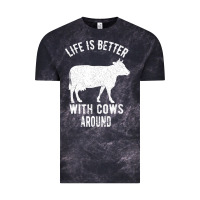 Cloud Black Life Is Better With Cows Around Vintage Tee - Bettercallsaul