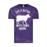 Cloud Purple Life Is Better With Cows Around Vintage Tee - Bettercallsaul