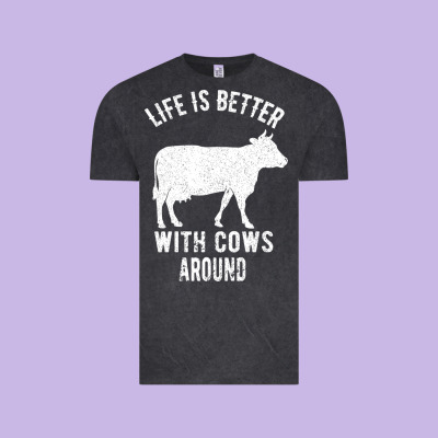 Life Is Better With Cows Around Vintage Tee Designed By Bettercallsaul