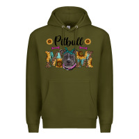 Army Green western pitbull mom Premium Hoodie - RanaPortraitStore