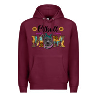 Burgundy western pitbull mom Premium Hoodie - RanaPortraitStore