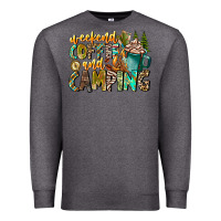 Charcoal Heather Weekends Coffee And Camping Premium Sweatshirt - CowhideDigitalArt