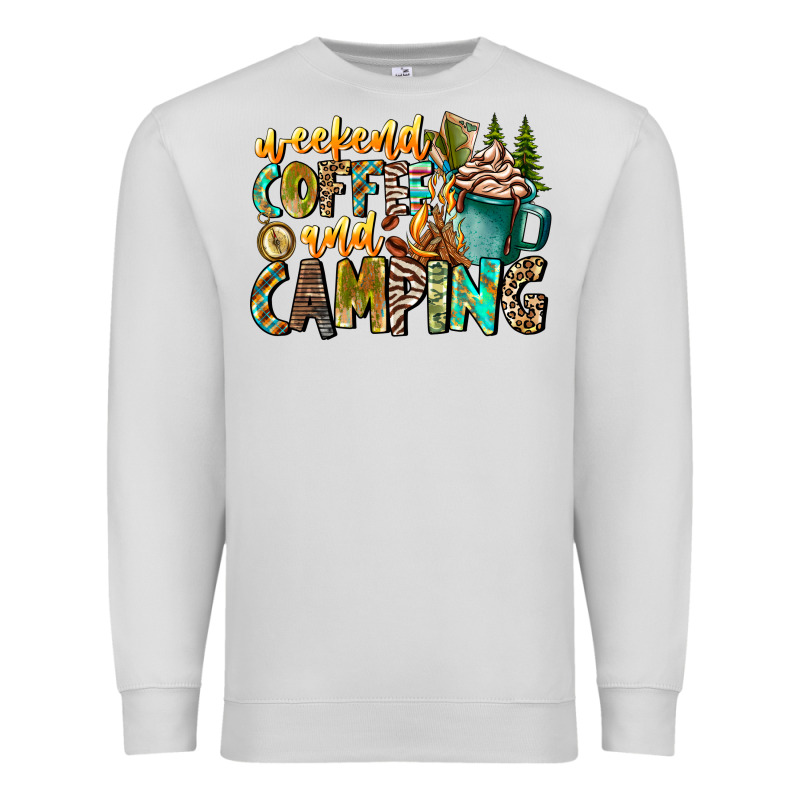 Weekends Coffee And Camping Premium Sweatshirt by CowhideDigitalArt | Teevron