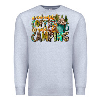 Heather Grey Weekends Coffee And Camping Premium Sweatshirt - CowhideDigitalArt