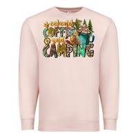 Pale Pink Weekends Coffee And Camping Premium Sweatshirt - CowhideDigitalArt
