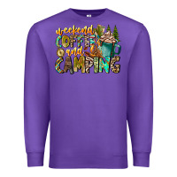 Purple Weekends Coffee And Camping Premium Sweatshirt - CowhideDigitalArt