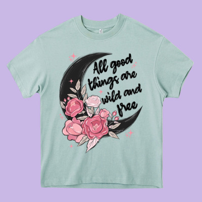 All Good Things Are Wild And Free Heavy Core Tee Designed By Maliassmallbusiness