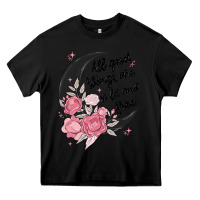 Black all good things are wild and free Heavy Core Tee - MaliasSmallBusiness