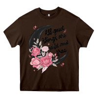 Chocolate Brown all good things are wild and free Heavy Core Tee - MaliasSmallBusiness
