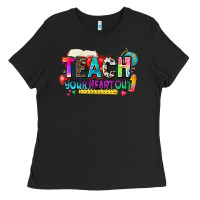 Black teach your heart out Ladies Tee - NancyCooperArtShop