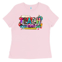 Bubblegum Pink teach your heart out Ladies Tee - NancyCooperArtShop