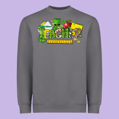 Teacher St. Patrick's Day Heavyweight Sweatshirt Designed By Howdyjamesfarm