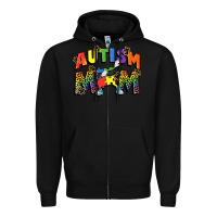 Black Autism mom Zipper Hoodie - FaDigitalArtStudio