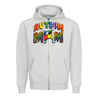 Dove Grey Autism mom Zipper Hoodie - FaDigitalArtStudio
