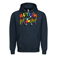 Navy Autism mom Zipper Hoodie - FaDigitalArtStudio