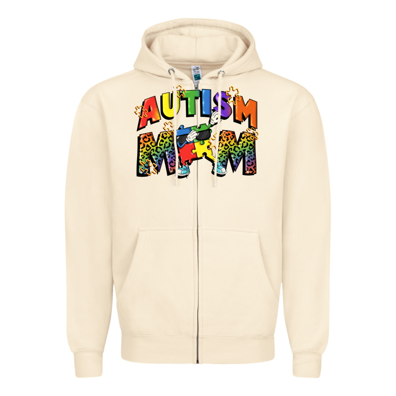 Autism Mom Zipper Hoodie by FaDigitalArtStudio | Teevron
