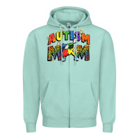 Seafoam Autism mom Zipper Hoodie - FaDigitalArtStudio