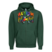 Sports Green Autism mom Zipper Hoodie - FaDigitalArtStudio