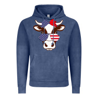 Vintage Denim Cow 4Th Of July Independence Day Vintage Hoodie - Bettercallsaul