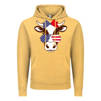 Vintage Mustard Cow 4Th Of July Independence Day Vintage Hoodie - Bettercallsaul
