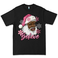Black pink christmas african american santa believe Premium Tee - RanaPortraitStore