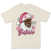 Bone pink christmas african american santa believe Premium Tee - RanaPortraitStore