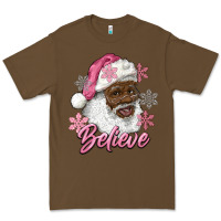 Cacao pink christmas african american santa believe Premium Tee - RanaPortraitStore