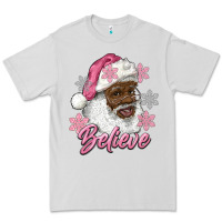 Dove Grey pink christmas african american santa believe Premium Tee - RanaPortraitStore