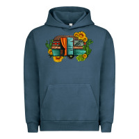 Pigment Midnight Navy caravan sunflowers and cactus Urban Hoodie - Artiststas