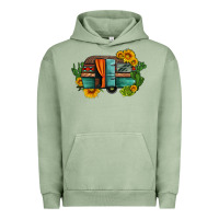 Pigment Oil Green caravan sunflowers and cactus Urban Hoodie - Artiststas