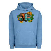 Pigment Pebble Blue caravan sunflowers and cactus Urban Hoodie - Artiststas