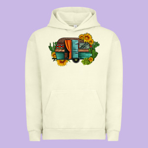 Caravan Sunflowers And Cactus Urban Hoodie Designed By Artiststas