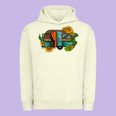 Caravan Sunflowers And Cactus Urban Hoodie Designed By Artiststas