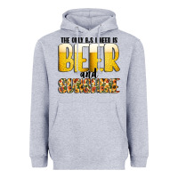 Heather Grey The Only c B s I NeedIs Beer And Sunshine Heavyweight Hoodie - CowhideDigitalArt