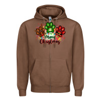 Chestnut merry christmas paws Zipper Hoodie - FaDigitalArtStudio