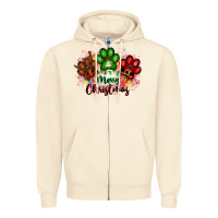 Sandshell merry christmas paws Zipper Hoodie - FaDigitalArtStudio