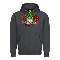 Smoke merry christmas paws Zipper Hoodie - FaDigitalArtStudio