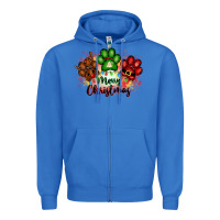 True Royal merry christmas paws Zipper Hoodie - FaDigitalArtStudio