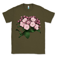 Army Green Mountain Laurel Flower Illustrations Classic Tee - LillyAllenDesigns