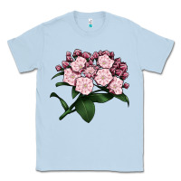 Dusty Blue Mountain Laurel Flower Illustrations Classic Tee - LillyAllenDesigns