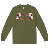 Army Green mom burgundy flowers with leopard Long Sleeve Tee - TumblerDesignByShophia