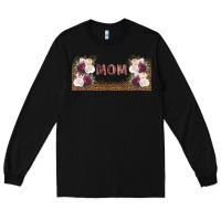 Black mom burgundy flowers with leopard Long Sleeve Tee - TumblerDesignByShophia