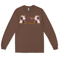 Chestnut mom burgundy flowers with leopard Long Sleeve Tee - TumblerDesignByShophia