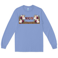Colony Blue mom burgundy flowers with leopard Long Sleeve Tee - TumblerDesignByShophia