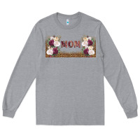 Mom Burgundy Flowers With Leopard Long Sleeve Tee | Teevron
